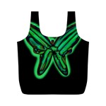Green neon butterfly Full Print Recycle Bags (M)  Front