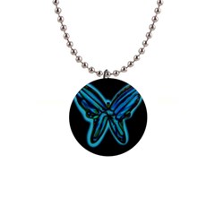 Blue Butterfly Button Necklaces by Valentinaart