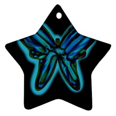 Blue Butterfly Star Ornament (two Sides) 