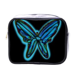 Blue Butterfly Mini Toiletries Bags by Valentinaart