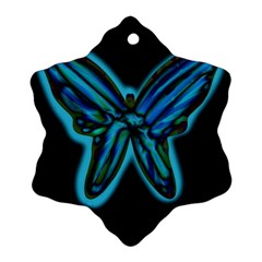 Blue Butterfly Snowflake Ornament (2-side) by Valentinaart