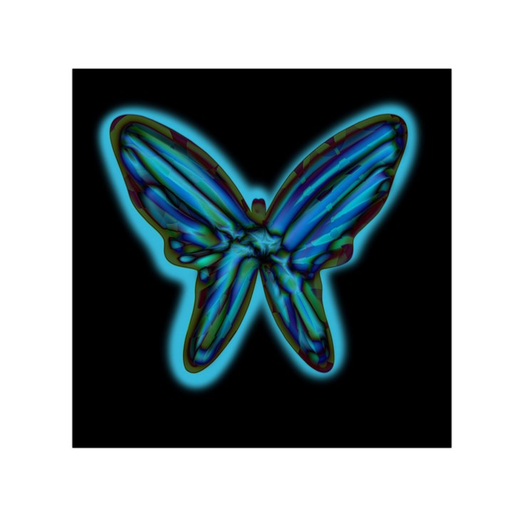 Blue butterfly Small Satin Scarf (Square)