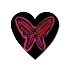 Red Butterfly Heart Magnet by Valentinaart