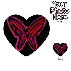 Red Butterfly Multi-purpose Cards (heart)  by Valentinaart