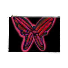 Red Butterfly Cosmetic Bag (large)  by Valentinaart