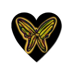 Night Butterfly Heart Magnet by Valentinaart