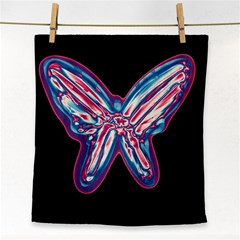 Neon Butterfly Face Towel by Valentinaart