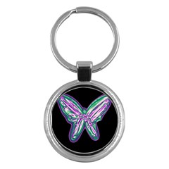 Neon Butterfly Key Chains (round) 