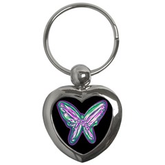 Neon Butterfly Key Chains (heart)  by Valentinaart