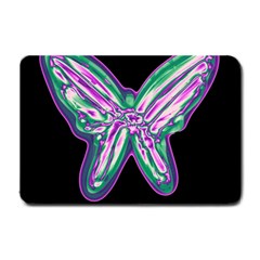 Neon Butterfly Small Doormat  by Valentinaart
