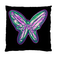 Neon Butterfly Standard Cushion Case (two Sides) by Valentinaart