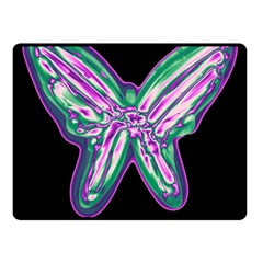 Neon Butterfly Fleece Blanket (small) by Valentinaart