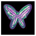 Neon butterfly Large Satin Scarf (Square) Front