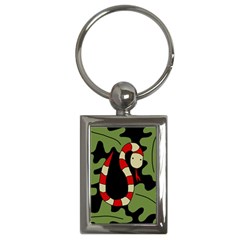 Red Cartoon Snake Key Chains (rectangle)  by Valentinaart
