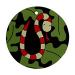 Red cartoon snake Round Ornament (Two Sides)  Front