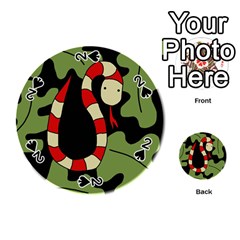 Red Cartoon Snake Playing Cards 54 (round) 