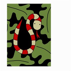 Red Cartoon Snake Large Garden Flag (two Sides) by Valentinaart