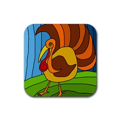 Thanksgiving Turkey  Rubber Coaster (square)  by Valentinaart