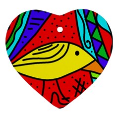 Yellow Bird Ornament (heart)  by Valentinaart
