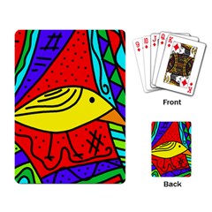 Yellow Bird Playing Card by Valentinaart
