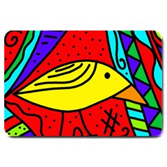 Yellow Bird Large Doormat  by Valentinaart