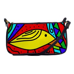 Yellow Bird Shoulder Clutch Bags by Valentinaart