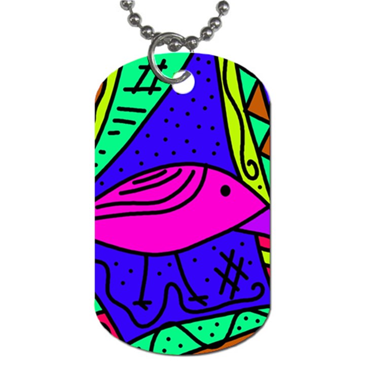 Pink bird Dog Tag (Two Sides)