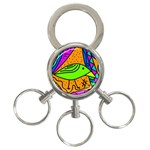 Green bird 3-Ring Key Chains Front
