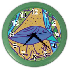 Blue Bird Color Wall Clocks by Valentinaart