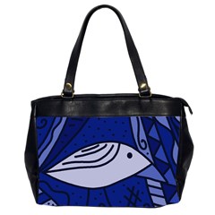 Blue Bird Office Handbags (2 Sides)  by Valentinaart