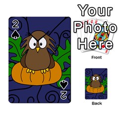 Halloween Owl And Pumpkin Playing Cards 54 Designs  by Valentinaart