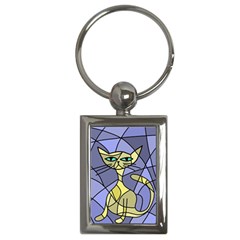 Artistic Cat - Yellow Key Chains (rectangle)  by Valentinaart