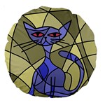 Artistic cat - blue Large 18  Premium Round Cushions Front