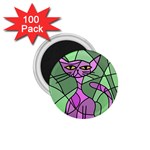Artistic cat - purple 1.75  Magnets (100 pack)  Front