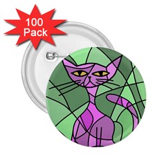 Artistic Cat - Purple 2 25  Buttons (100 Pack)  by Valentinaart