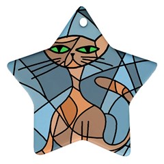 Artistic  Cat - Orange Ornament (star) 