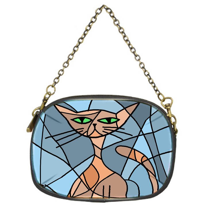 Artistic  cat - orange Chain Purses (One Side) 