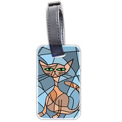 Artistic  Cat - Orange Luggage Tags (two Sides) by Valentinaart