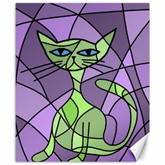 Artistic cat - green Canvas 8  x 10 