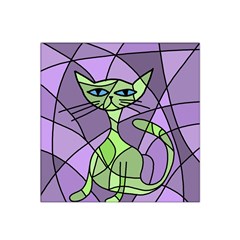 Artistic cat - green Satin Bandana Scarf