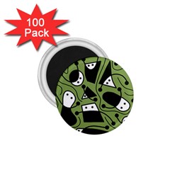 Playful abstract art - green 1.75  Magnets (100 pack) 