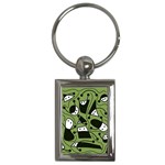 Playful abstract art - green Key Chains (Rectangle)  Front