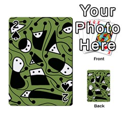 Playful Abstract Art - Green Playing Cards 54 Designs  by Valentinaart