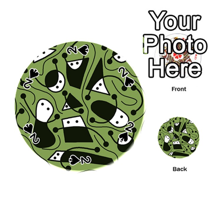 Playful abstract art - green Playing Cards 54 (Round) 