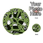 Playful abstract art - green Playing Cards 54 (Round)  Front - Club4