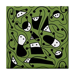 Playful abstract art - green Face Towel