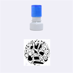 Playful Abstract Art - Green Rubber Round Stamps (small)