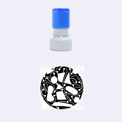 Playful Abstract Art - Blue And Yellow Rubber Round Stamps (small)