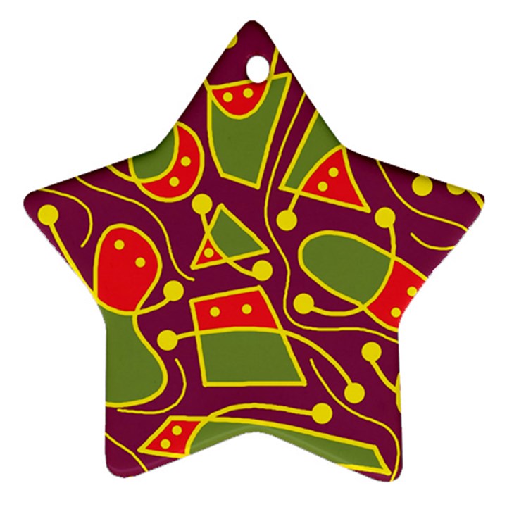 Playful decorative abstract art Star Ornament (Two Sides) 