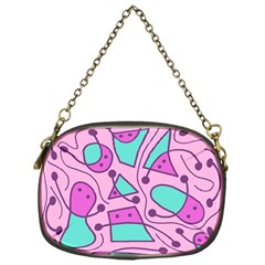 Playful Abstract Art - Pink Chain Purses (one Side)  by Valentinaart